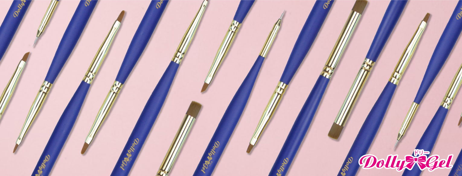 Dolly Gel Nail Art Brush Series(Blue Handle)